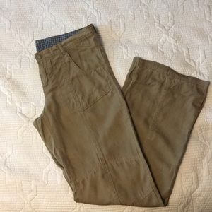 Athleta Khaki Lyocell Pants 10 TALL